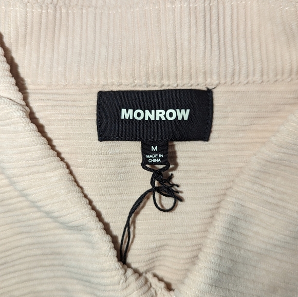 Monrow Corduroy Oversized Shacket Taupe Women's Medium NWT HJ0212-2 - Picture 11 of 16